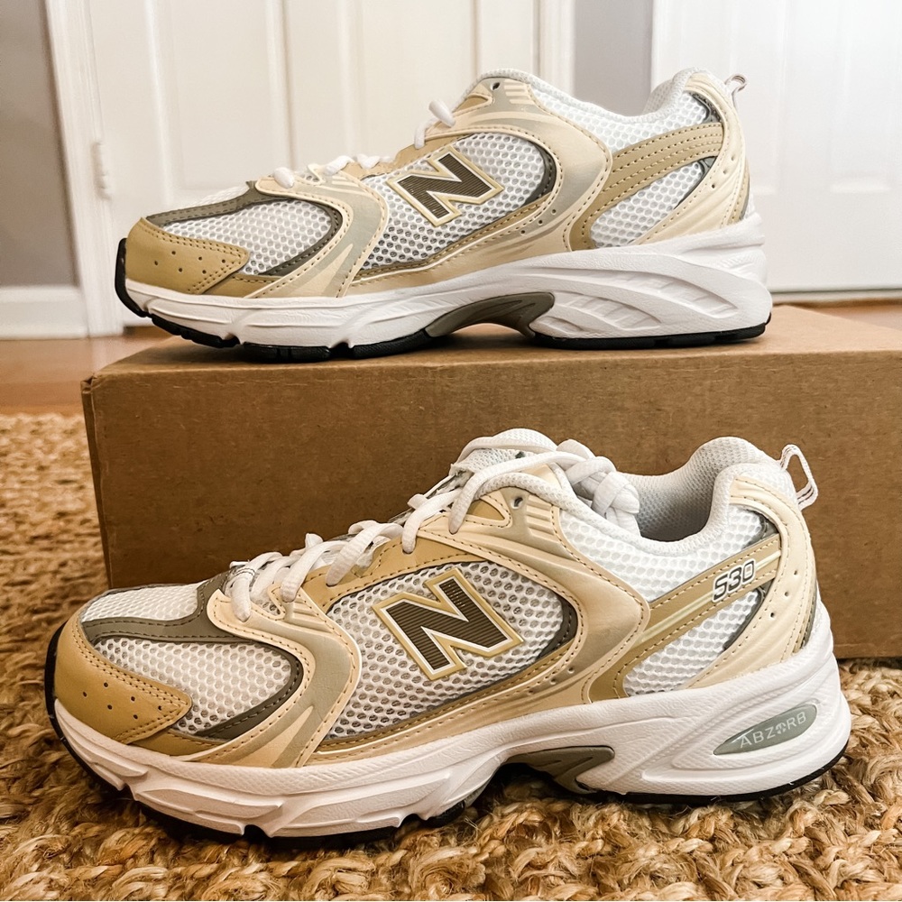 NWT New Balance 530 Beige Silver Women’s Size Men 6.5/Women 8 - Picture 6 of 12